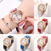 Fashion PU Leather Watchband Butterfly Dial Quartz Watch
