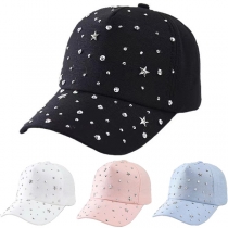 Fashion Rhinestone Pentagram Children Baseball Cap