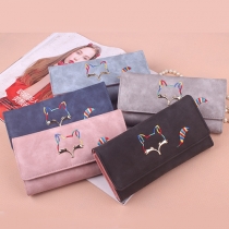 Cute Style Little Fox Pattern Three-fold Wallet