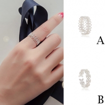 Fashion Silver-tone Hollow Out Alloy Ring