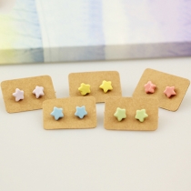 Fashion Candy Color Star Stud Earrings