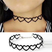 Sweet Style Hollow Out Heart Choker Necklace