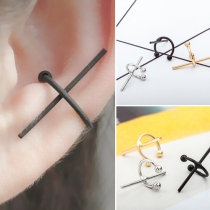 Fashion Unique C-shaped Crossover Ear Clips Earring 