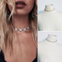 Fashion Delicate Star Pentagram Shaped Choker Necklace 