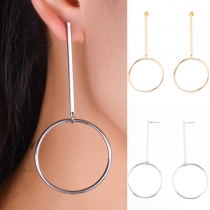 Fashion Simple Circle Shaped Pendant Earring 