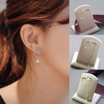 Fashion Star Pearl Tassel Asymmetric Earrings
