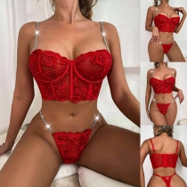 Sexy Lace Chain Two-piece Lingerie Set