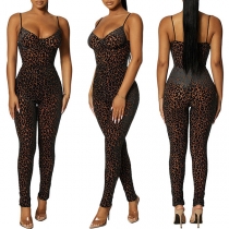 Sexy Leopard Print Cami Jumpsuit