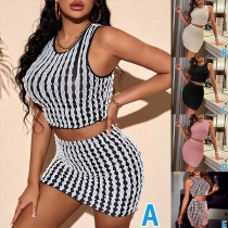 Sexy Two-piece Set Consist of Crop Top and Mini Skirt