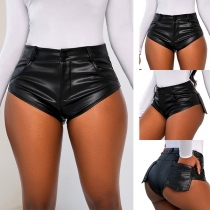 Sexy Artificial Leather PU Hot Shorts Panties
