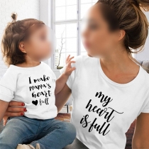 My Heart is Full-Printed Parent-child Shirt