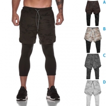 Fashion Camouflage Printed Mock Two-piece Sport Pants for Men