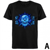 LED T Shirt Sound Activated Glow Shirts Light up Equalizer Clothes for Party