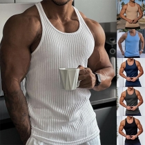 Fashion Solid Color Sporty Tank Top for Men