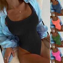Fashion Solid Color One-piece Swimsuit
