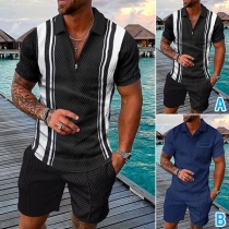 Fashion Two-piece Set for Men Consist of Short Sleeve Shirt and Shorts