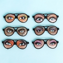 Chic Eye Printed Party Glasses for Halloween-6 Pairs/Set