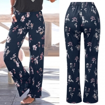 Casual Floral Printed Wide-leg Pants