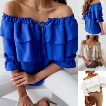 Sexy Off-the-shoulder Ruffle Shirt