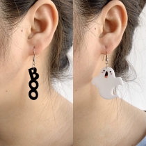 Punk Style Exaggerated ghost Pendant Acrylic Earrings for Halloween