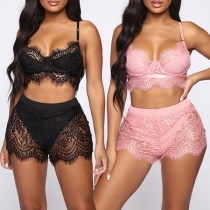 Sexy Lace High-waist Two-piece Lingerie Set