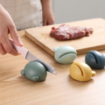 Knife Sharpeners, Mini Knife Sharpener with Suction Base, Cute Frog Shape Pocket Knife Sharpeners Suitable for Most Blade Types, Small Knife Sharpener for Kitchen, Camping Gadgets