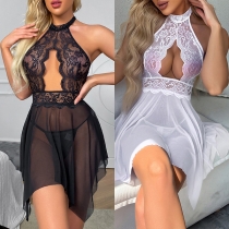 Sexy Lace Spliced V-neck Bodycon Slip Dress