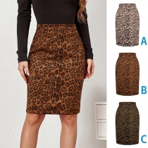 Fashion Leopard Printed Slim Fit Skirt