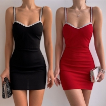 Sexy Sequined V-neck Bodycon Slip Party Dress