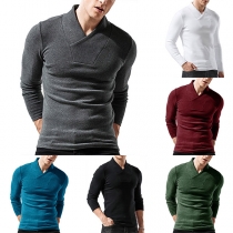 Casual Solid Color Long Sleeve Shirt for Men