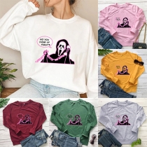 No You Hang Up First -Cute Printed Sweatshirt