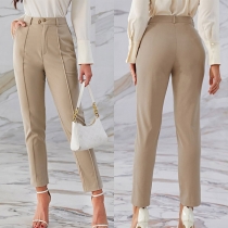 Elegant Solid Color Pants