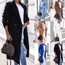 Elegant Solid Color Lapel Long Sleeve Jacket