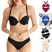 Sexy Lace Spliced Butterfly Two-piece Lingerie Set