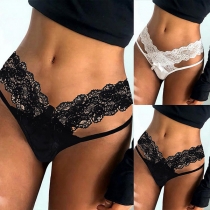 Sexy Lace Spliced Cutout Low-rise Panties