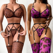 Sexy Printed Five-piece Lingerie Set