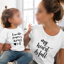 My Heart is Full  --Letter Printed Shirt for Mother and Children