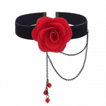 Gothic Style 3D Rose Chain Choker Necklace