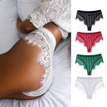Sexy Comfortable Lace Spliced High-rise Brief for Women