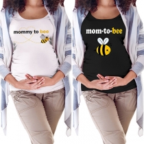 Fashion MOM-TO-BEE Printed Maternity Shirt