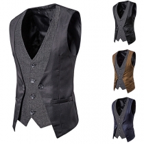 Fashion Double-breasted Faux-layered Vest for Men