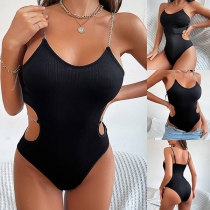 Sexy Side Cutout Chain Bodysuit