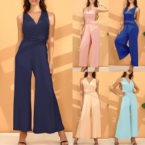 Fashion Multi-strap Criss-cross Wide-leg Jumpsuit
