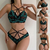 Sexy Criss-cross Lace Two-piece Lingerie Set