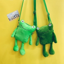 Funny Frog Crossbody Bag, Cute Plush Toy Shoulder Bag for Women Girls