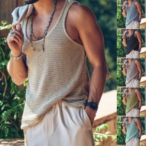 Casual Solid Color Tank Top for Men