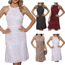 Fashion Bling-bling Sequin Tassel Party Dress
