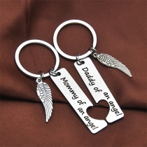 Daddy/Mommy of an Angel-Angel Wing Keychain Gift for Mother and Father