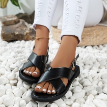 Fashion Open-toe Cross-criss Artificial Leather PU Sandals