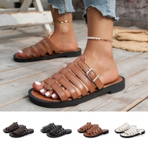 Casual Open-toe Strappy Slip-in Sandals
